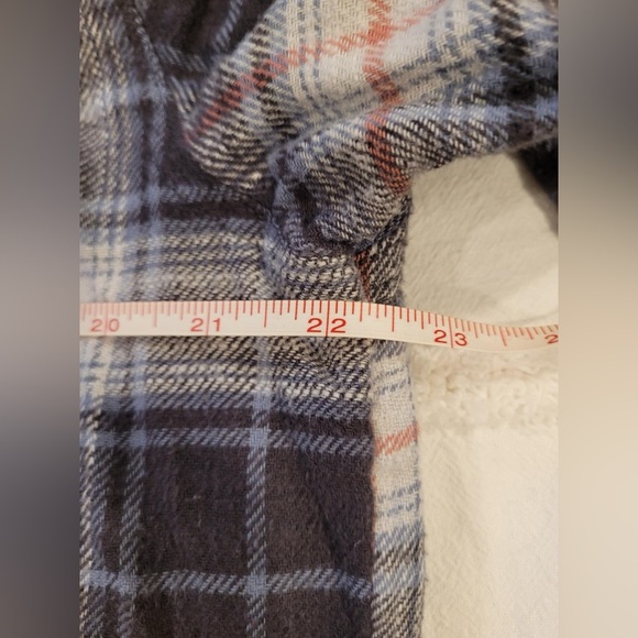 American Eagle Oversized Lace-Up Plaid Flannel Shirt XL - Picture 10 of 10